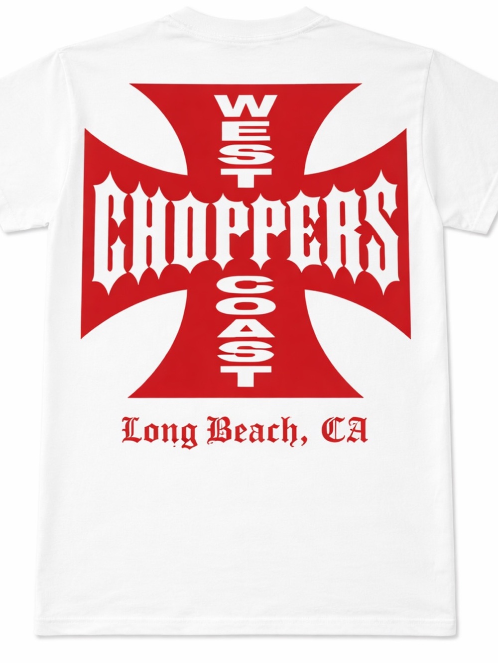 West Coast Choppers Long Beach Graphic Tee - White/Red New Vintage Size L